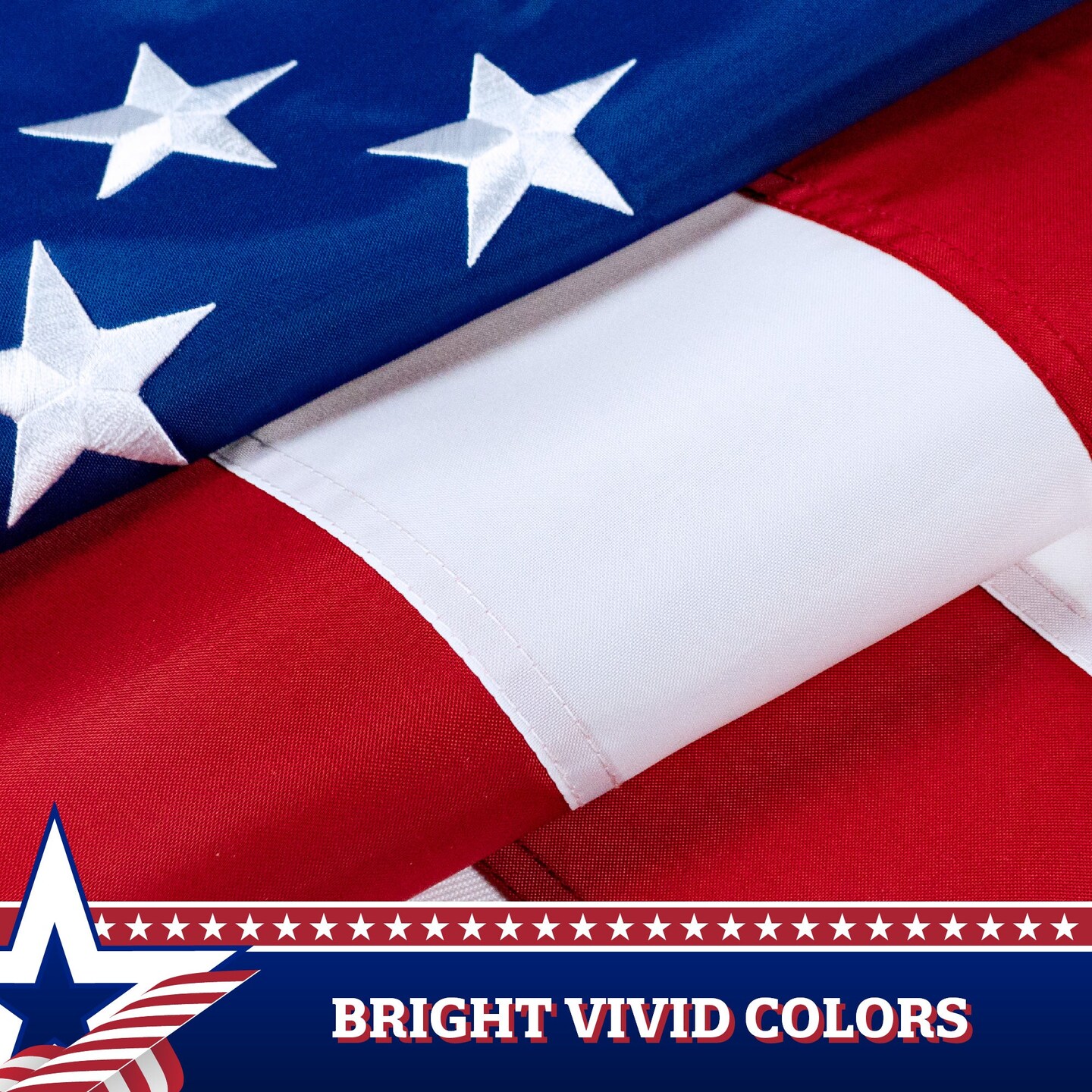 G128 3-Pack: American USA Pull Down Bunting Flag | 1.67x8 Ft | Embroidered Polyester