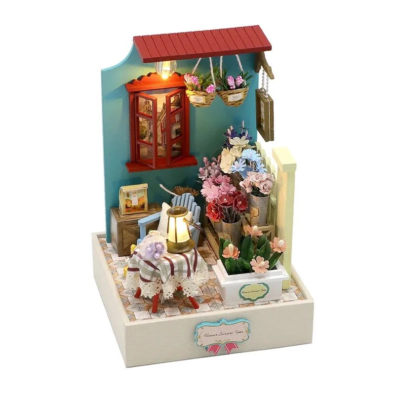Miniature Wizardi Roombox Kit - Flower Shop Dollhouse Kit F07M5-33-S2202