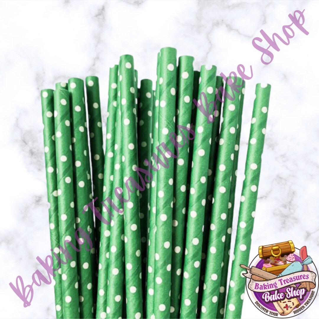 Green w/ Polka Dot Straws*