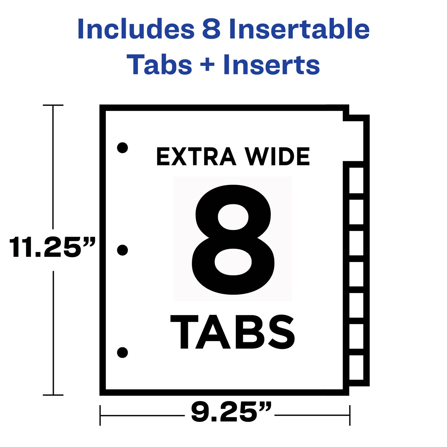 Avery Big Tab Dividers for 3 Ring Binders, 8-Tab Set, Two-Pocket Plastic Binder Dividers, Insertable Big Tabs, Multicolor, Works With Sheet Protectors, 1 Set (11907) - 24 Pack