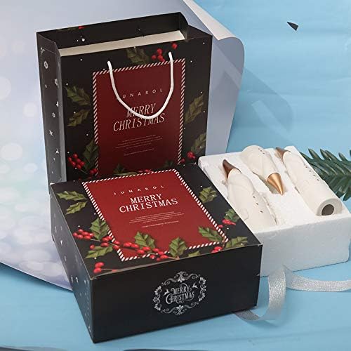 Ceramic Santa Claus Statue, Cute Statues, Father Christmas Figurines for Home Desk Shelf Decor/A Set of 3pcs (Father Christmas/A Set 3pcs) (White)