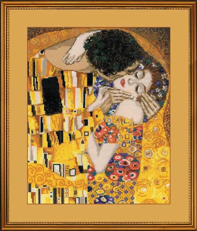 The Kiss after G. Klimt&#x27;s Painting R1170 Counted Cross Stitch Kit