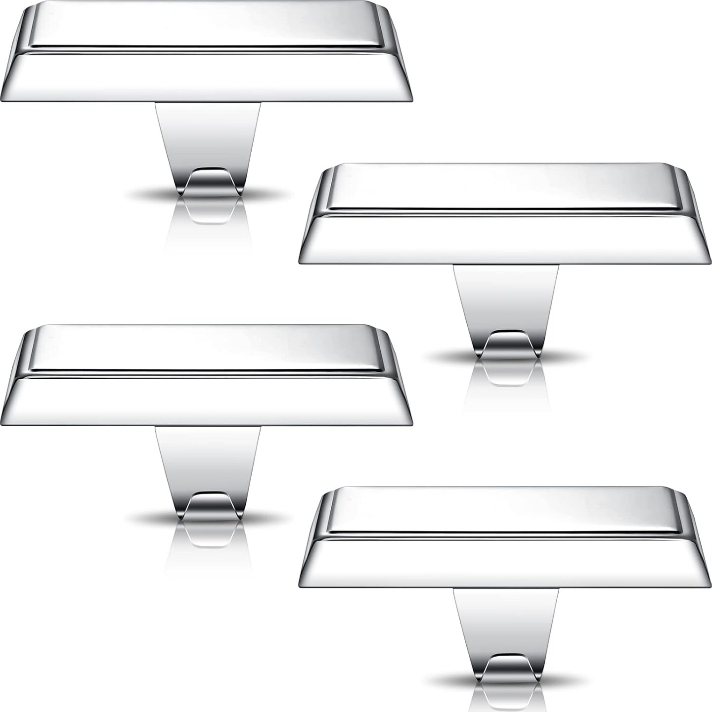 4 Pcs Christmas Stocking Holders for Mantle Weighted Stocking Holder Fireplace Stocking Hangers for Xmas Holiday Party Decoration (Silver)