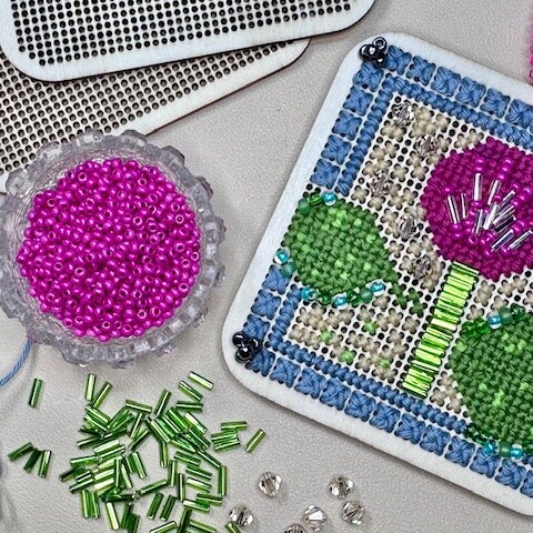 Free-Style Cross Stitch with Beads