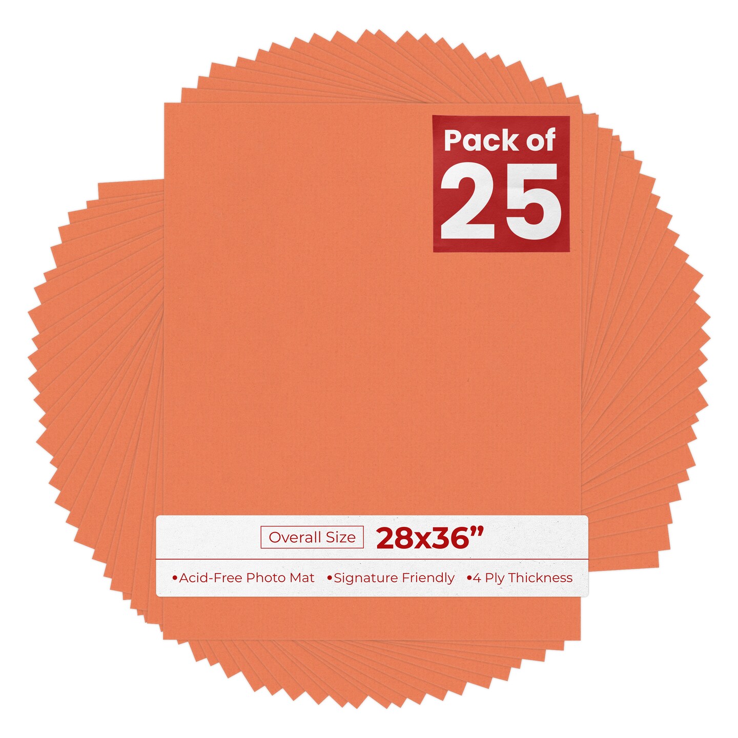 Carnelian Orange 28x36 Uncut Mat Board - Blank Sheets, No Opening ...