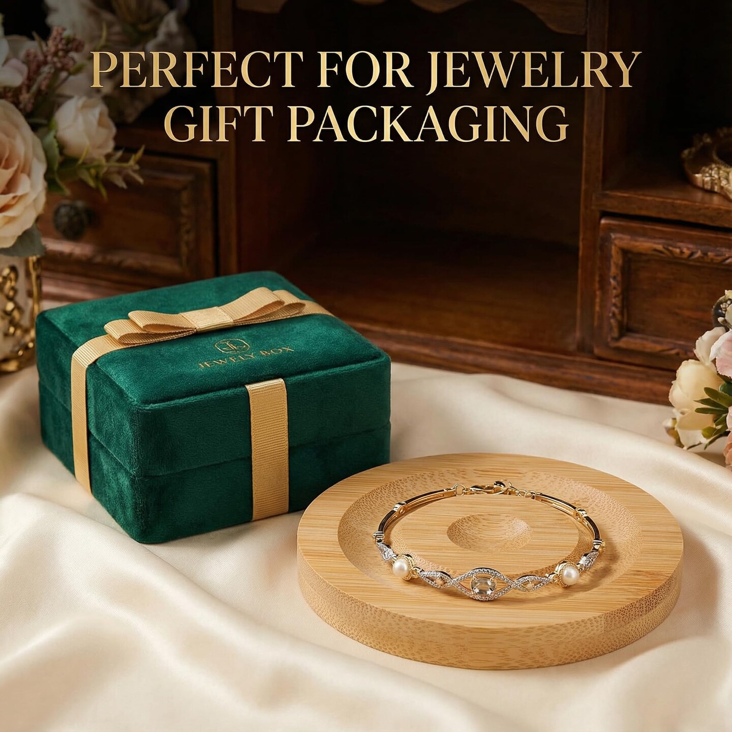 Round Wood Bracelet Display Holder Wooden Bracelet Design Board Flat Bead Board for Jewelry Making