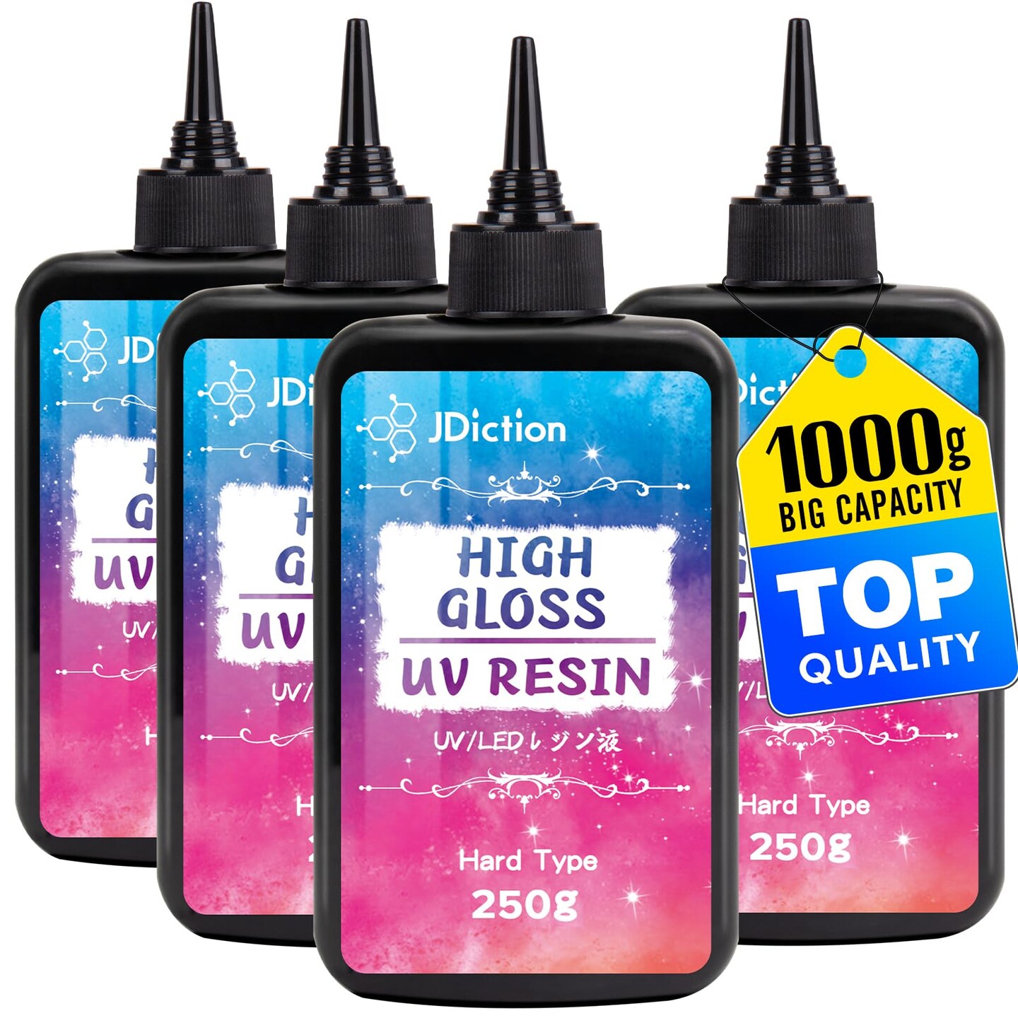 UV Resin, 1000g High Gloss Clear Solar Cure Sunlight Activated Glue Hard UV Resin Kit for Jewelry Making, Casting, Coating & DIY Crafts