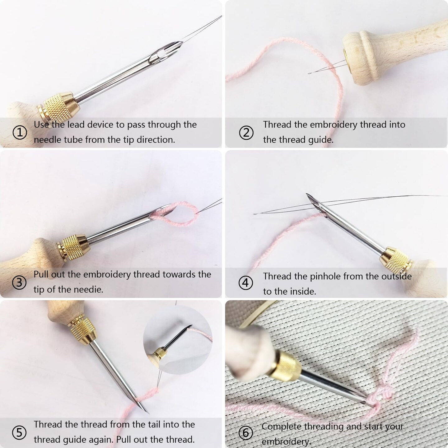 Punch Needle Embroidery Kit - Complete Set for Needle Punching - Includes Adjustable Punch Needle Tool and Wooden Handle Embroidery Pen Set - Ideal for Adults Beginners