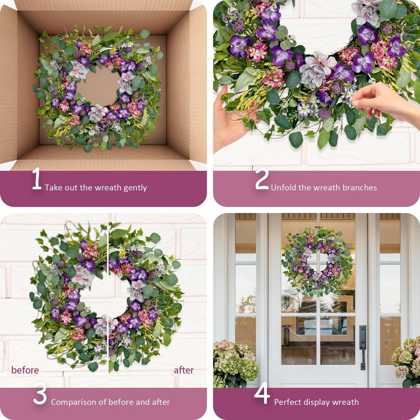 24 Inch Spring Wreaths for Front Door