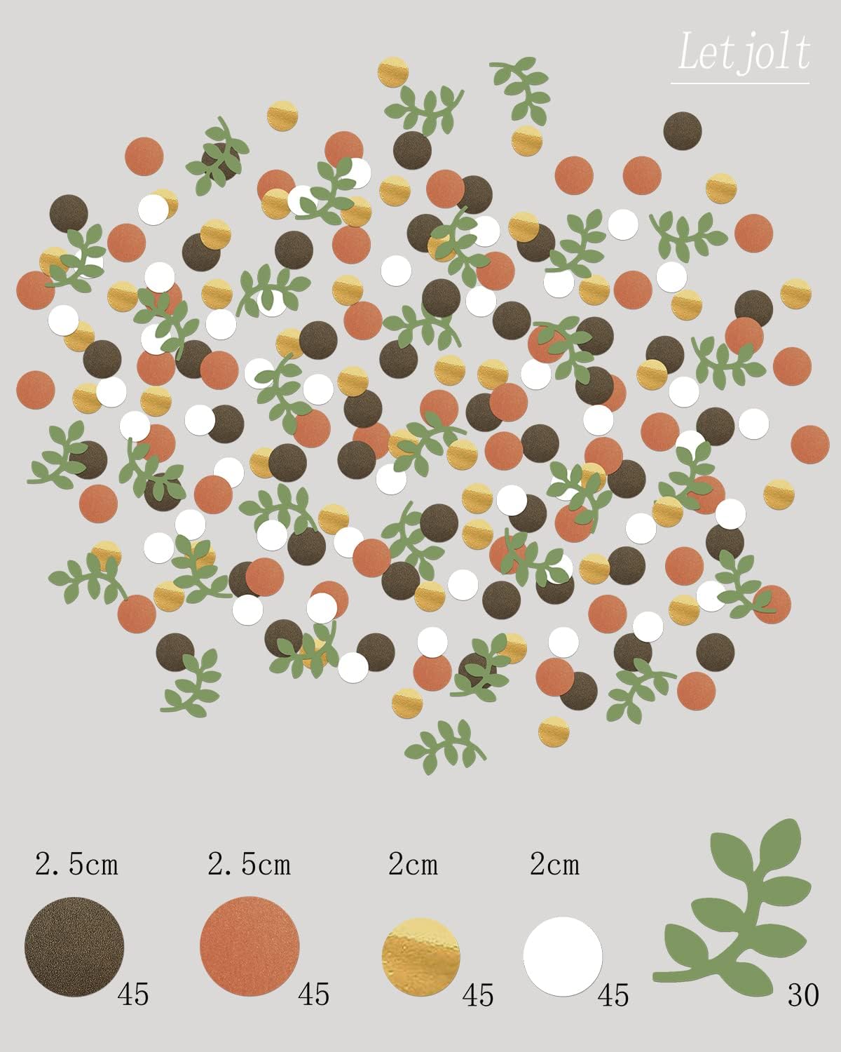 Baby Shower Confetti Glitter Table Decoration Greenery Golden Eucalyptus Jungle Safari Theme Scatter Tropical Rain Forest Woodland Party Bridal Shower Wedding Decor Supplies 210Pcs