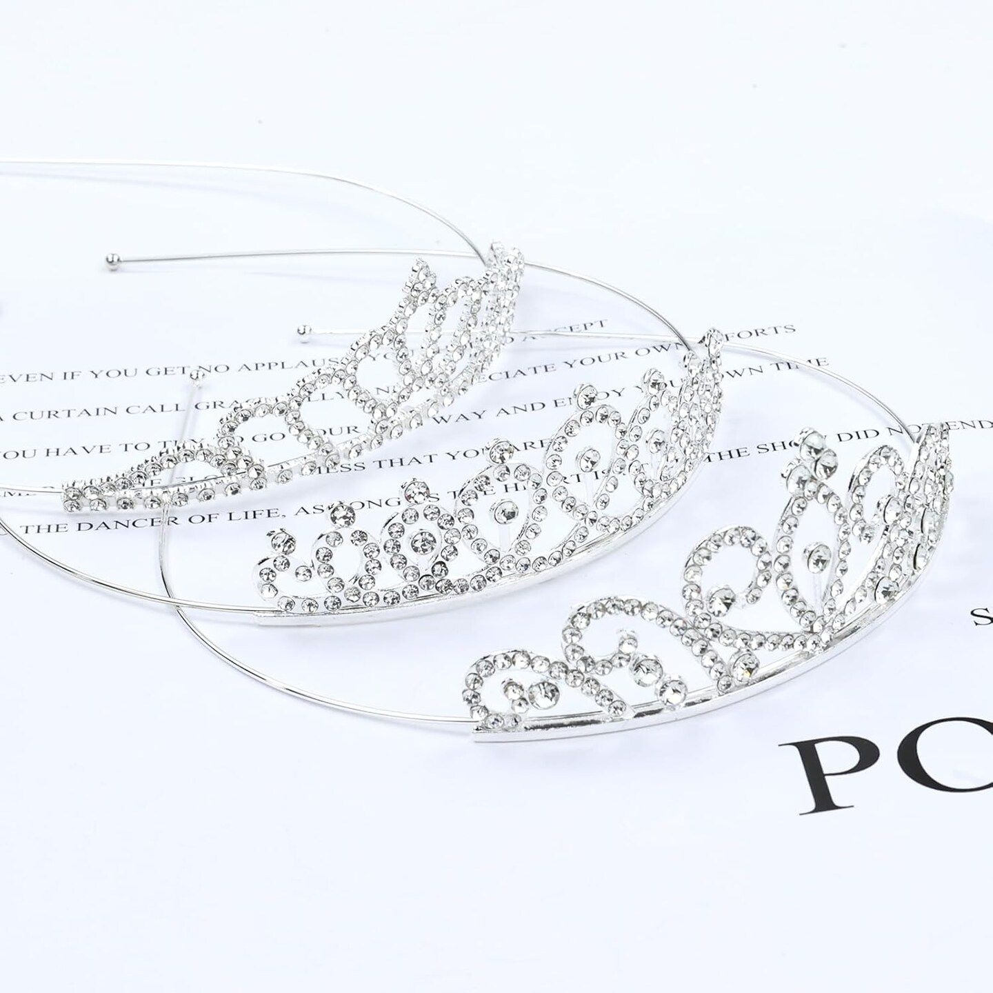 8 Pack Birthday Tiaras, Rhinestone Crystal Princess Crowns, Silver Headbands for Women