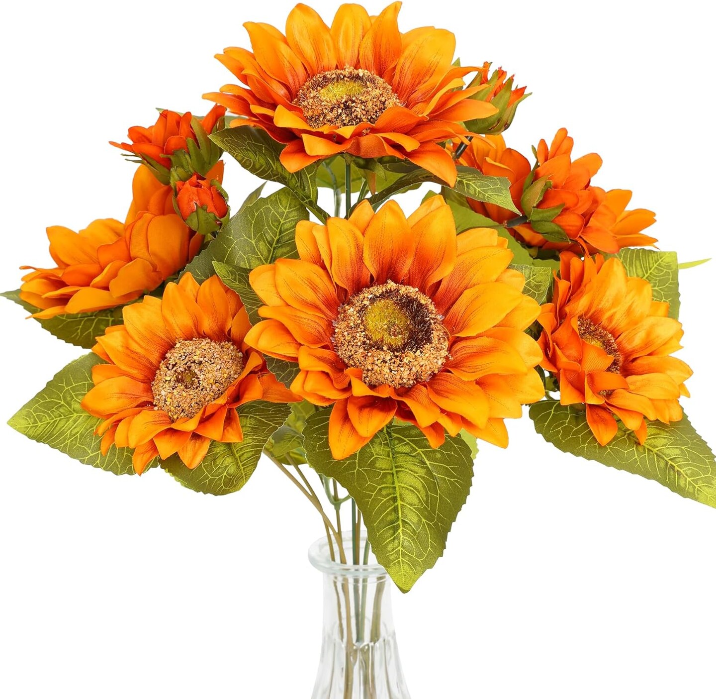 Summer Sunflowers &#x2013; 18&#x22; Yellow Artificial Flowers for Indoor &#x26; Outdoor Decor Floral Arrangements