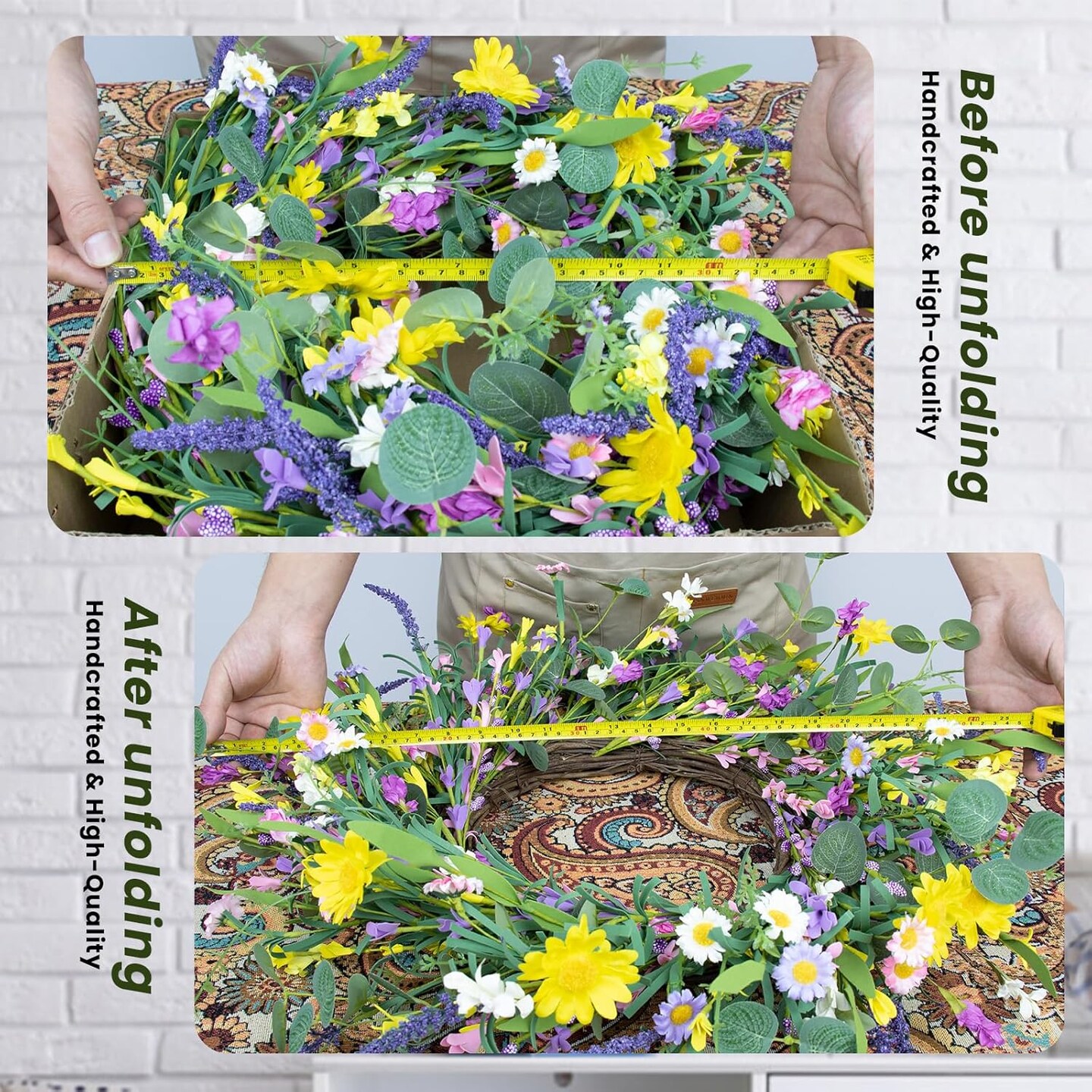 Spring Wreaths for Front Door Artificial Wreath