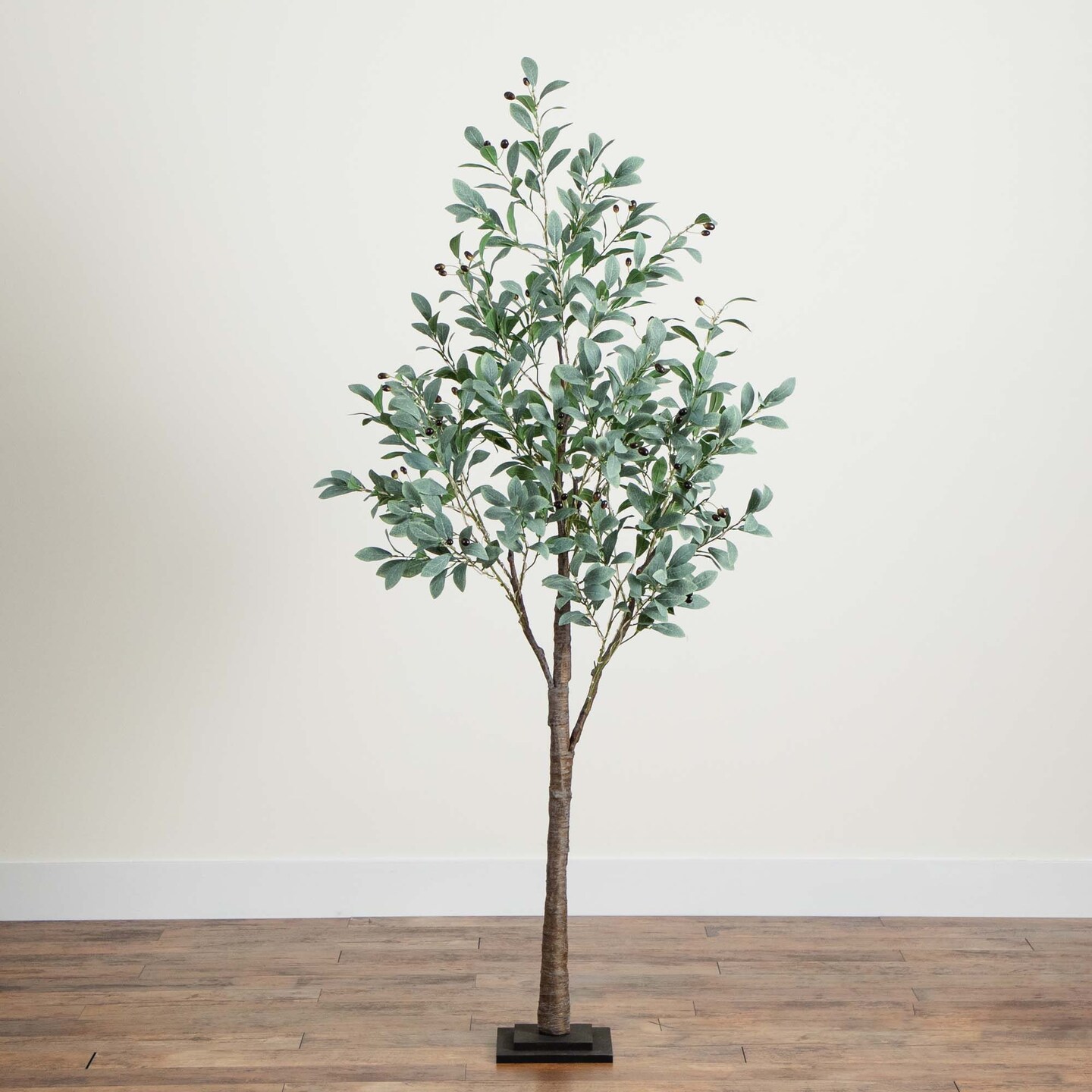 Nearly Natural Pre-Lit Artificial Fruiting Olive Tree - 6&#x27; - Warm White LED Lights