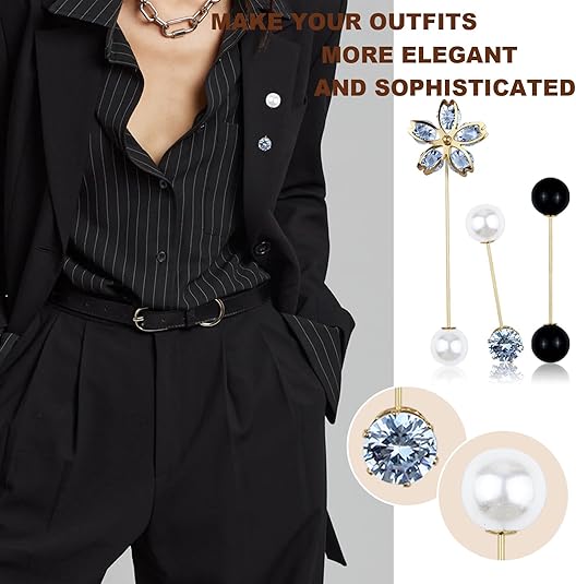 22 Pieces Retro Pearl Brooch Pins, Pant Waist Tightener Safety Pins for Sweater Shawl Cardigan Collar Dress Shirt Jeans, Fashion Decoration Accessories for Women Girls