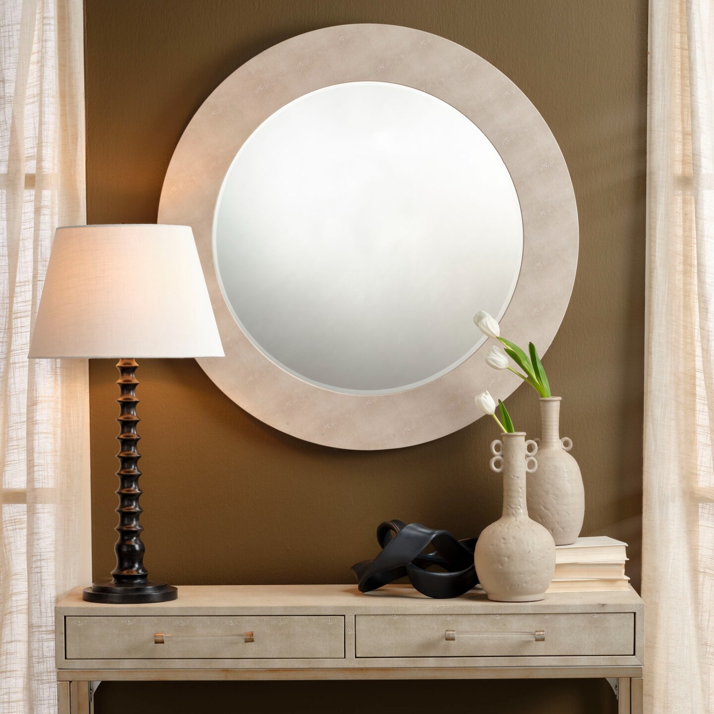 Jamie Young Company Candlestick Table Lamp with Mango Wood Base - 31&#x22;