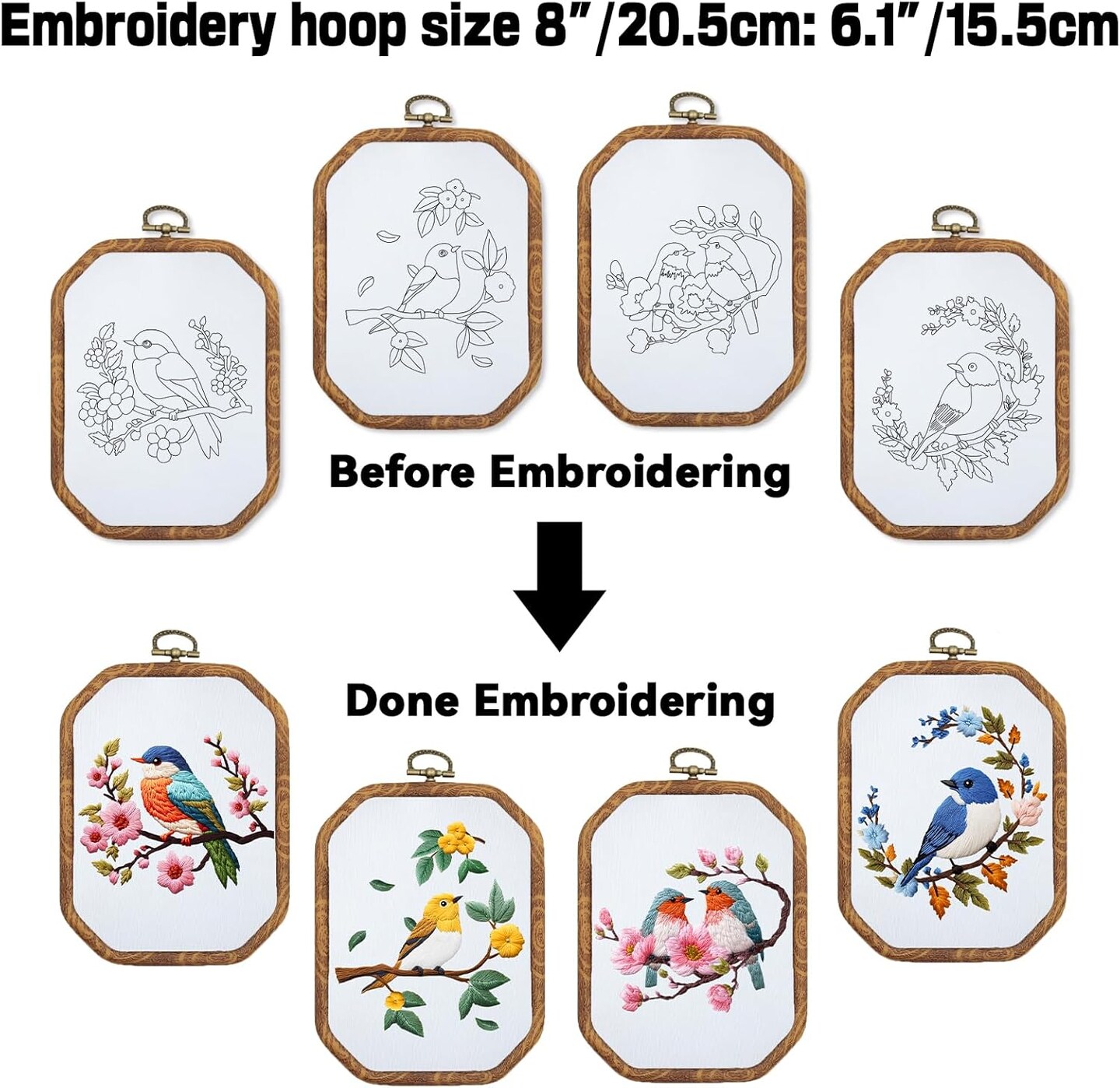 4 Set Embroidery Kit for Beginners Adults