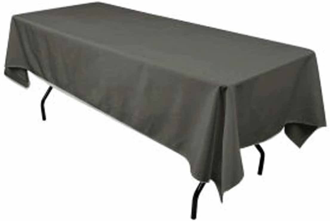 Rectangular Charcoal Polyester Tablecloth 60×144 Inch Modern Elegance for Weddings, Parties & Banquets