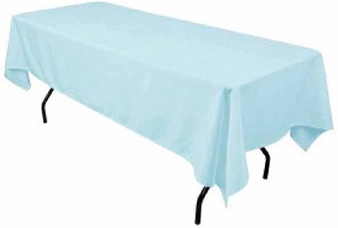 Rectangular Light Blue Polyester Tablecloth 60×144 Inch Elegant Décor for Weddings, Parties & Banquets