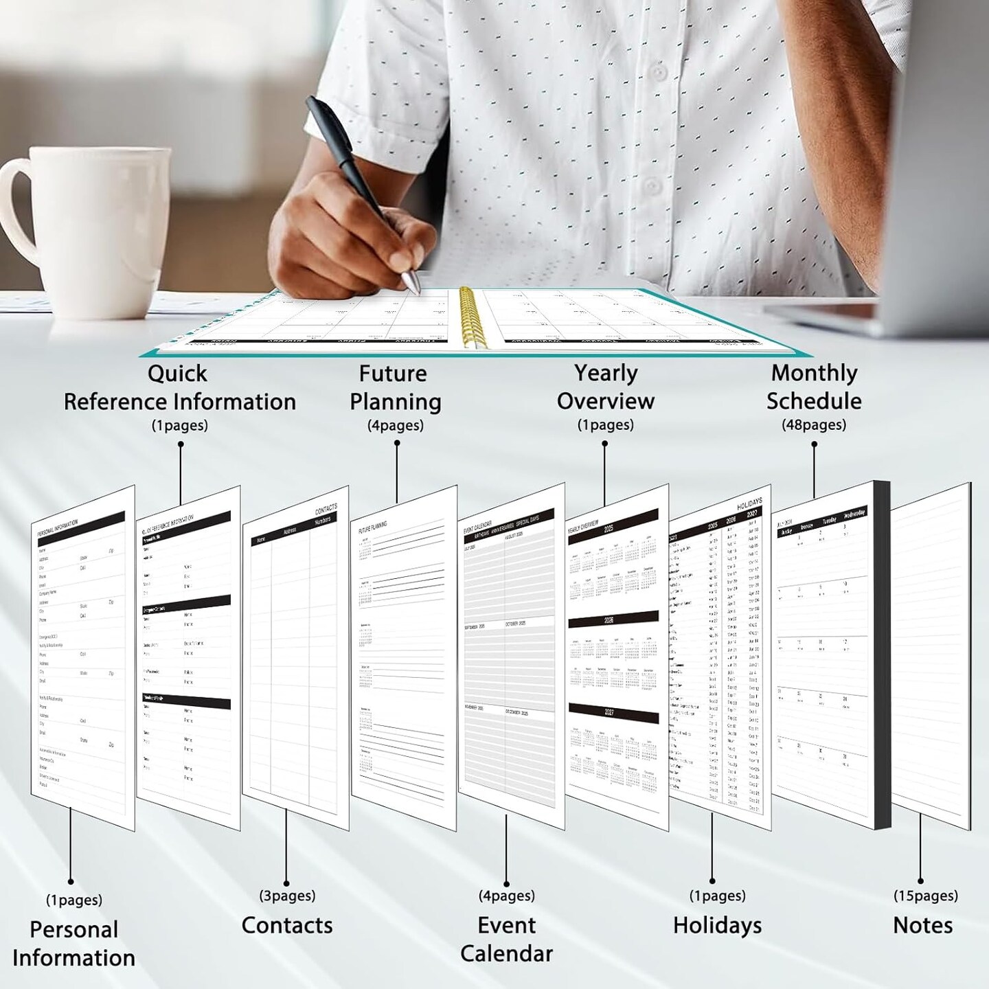 Monthly Planner 2025-2027 - 8.5&#x22; x 11&#x22; (Turquoise)