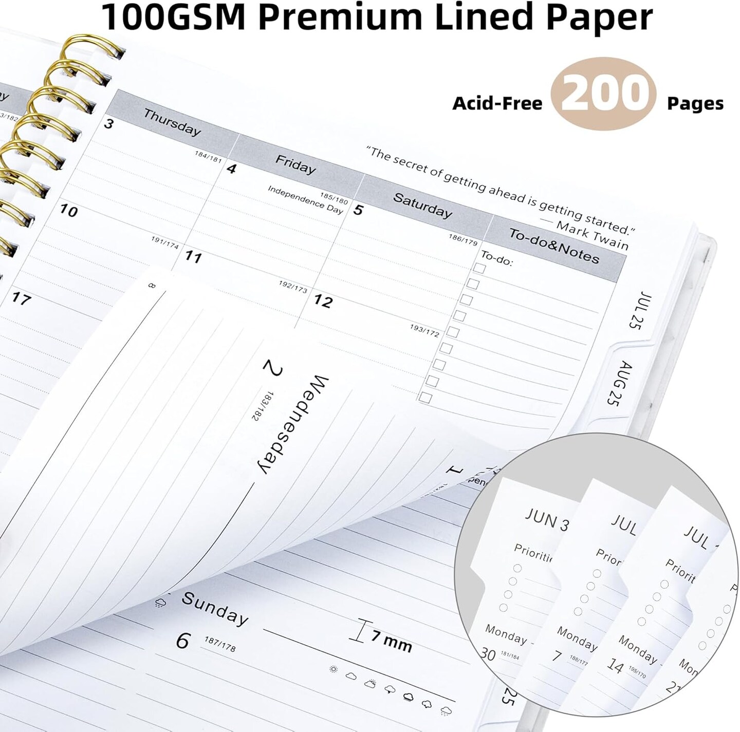 2025 2026 Weekly and Monthly Planner - Spiral Bound A4 - Polka Dots