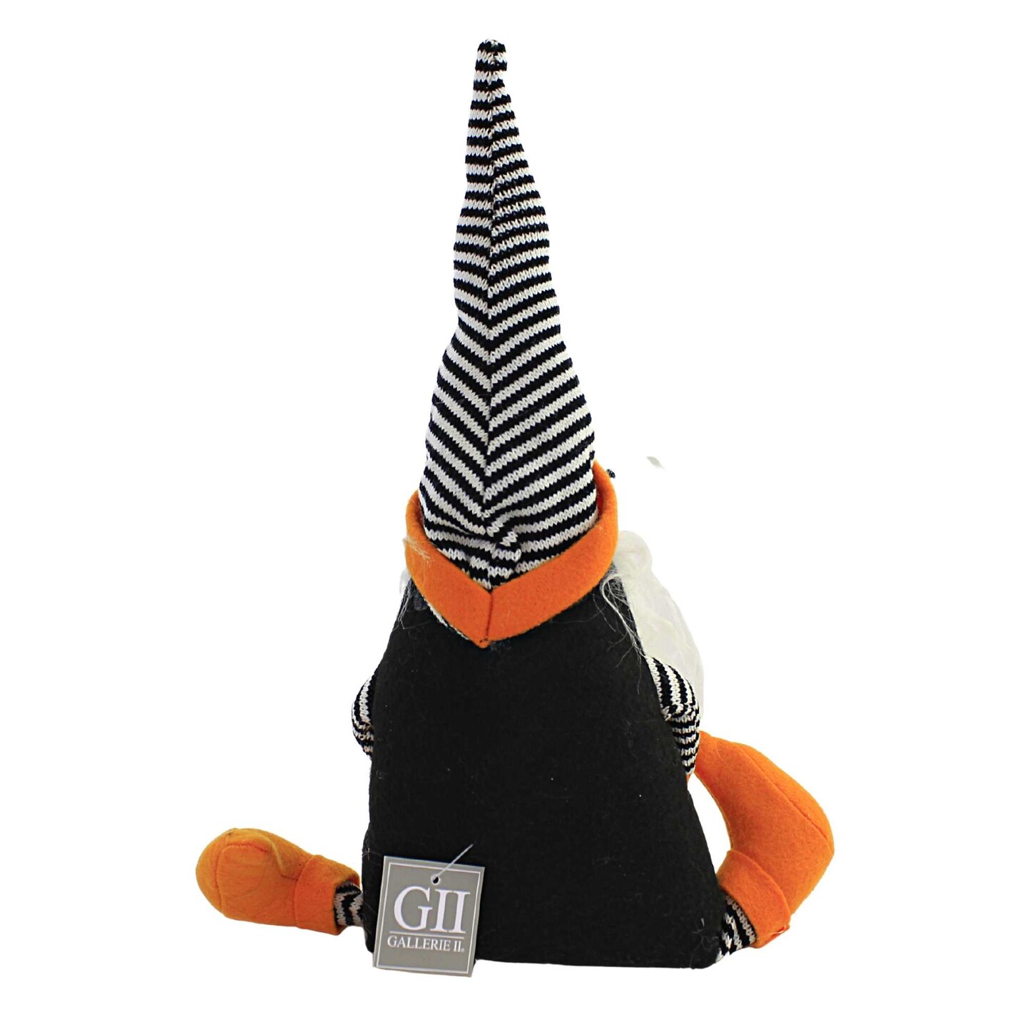 C & F 13.0 Inch Gnome Plush Shelf Sitter Halloween Figurine , Lightweight Halloween Decor Orange Black White
