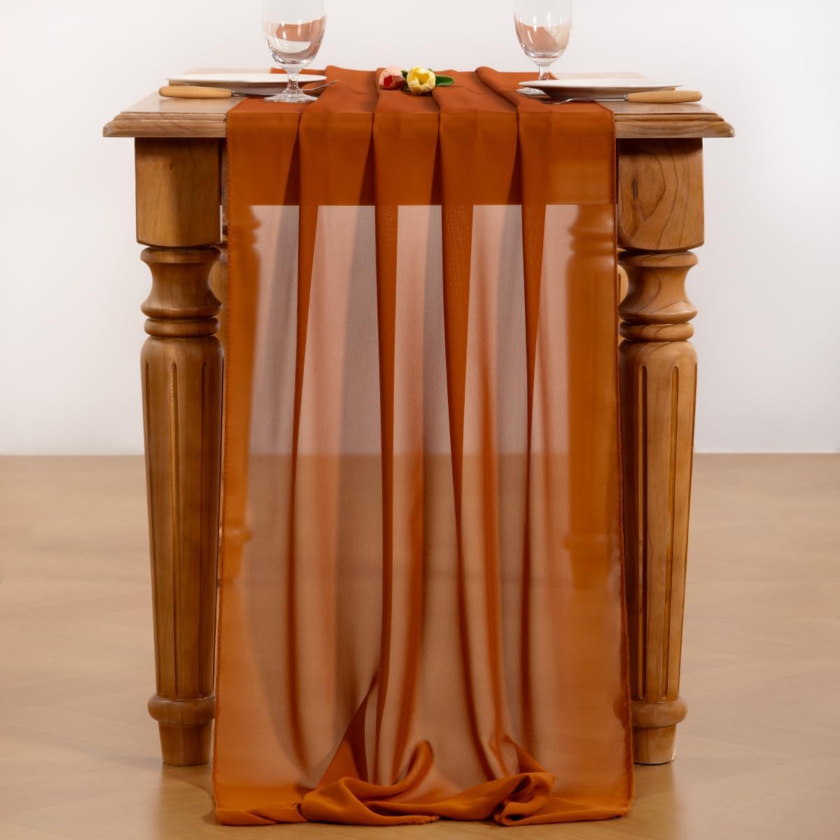 10ft Terracotta Chiffon Table Runner 29x120 Inches Wedding Runner