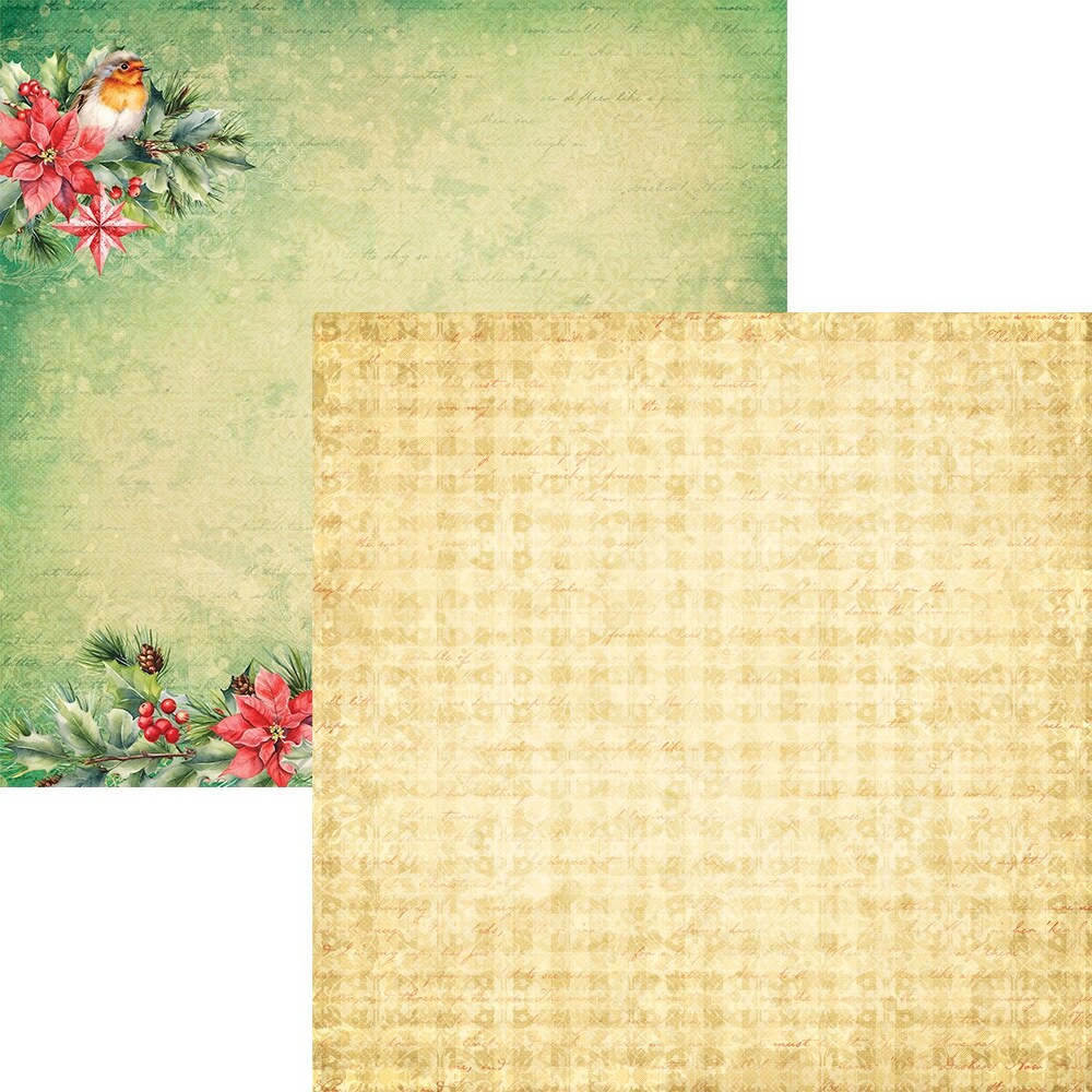 Elizabeth Crafts Double-Sided Cardstock Pack 12"X12"-Festive Holly