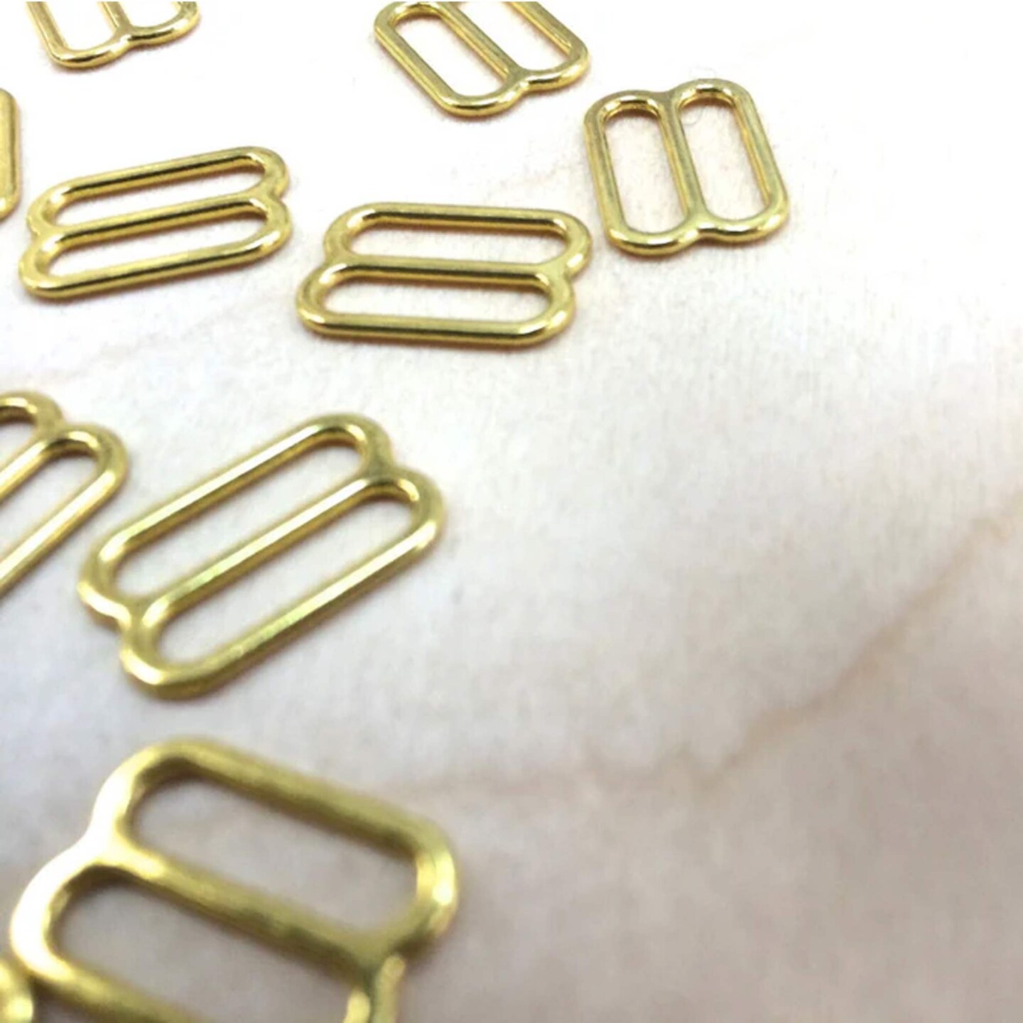 1 Dozen 1/2&#x22; Gold Strap Adjuster Slider for Bras Swimwear Lingerie Sewing Supplies