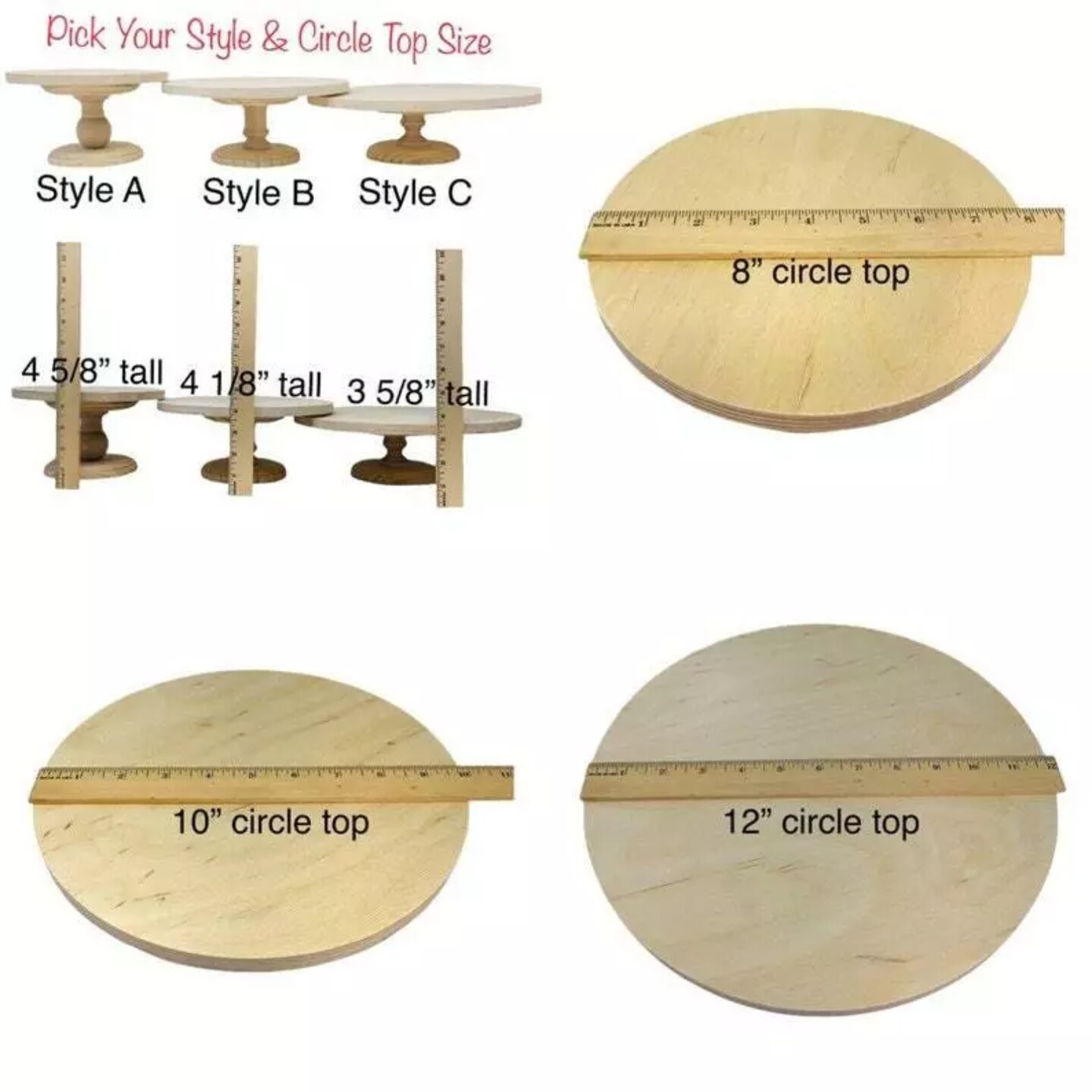 Kitcheniva Unfinished Different Style Cake Stands Wood Rustic Cake Stand Baking