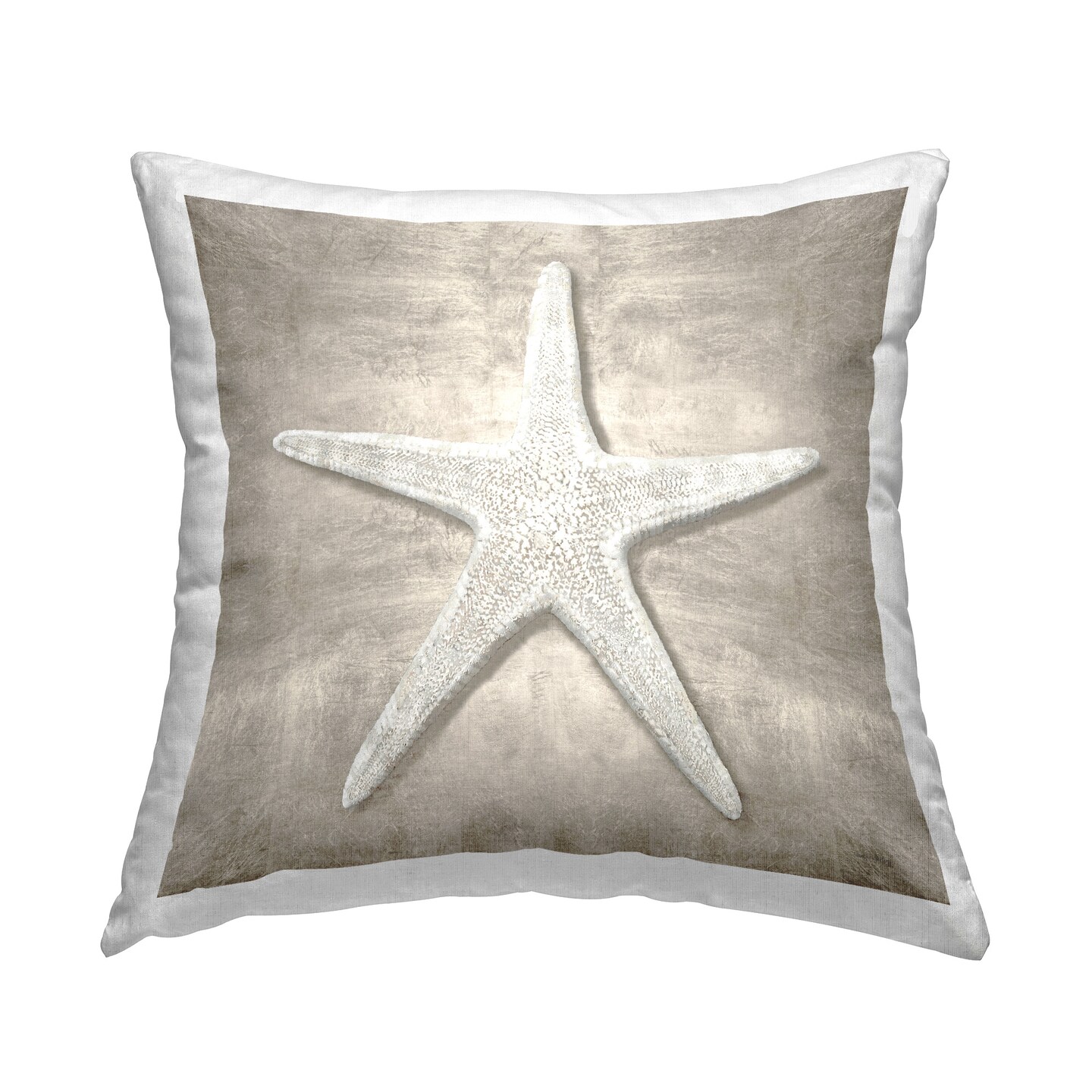 Grey Detailed Starfish Design by Amber Sterling Throw Pillow 