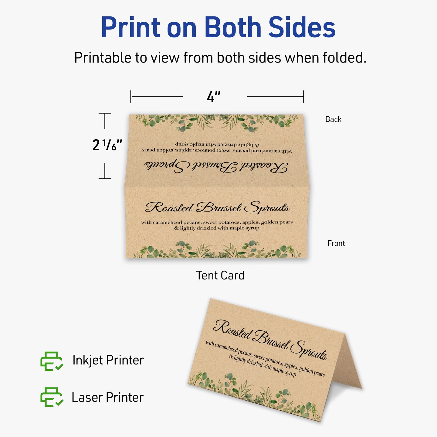 Avery Kraft Brown Tent Cards, 2-1/6&#x22; x 4&#x22; Rectangle