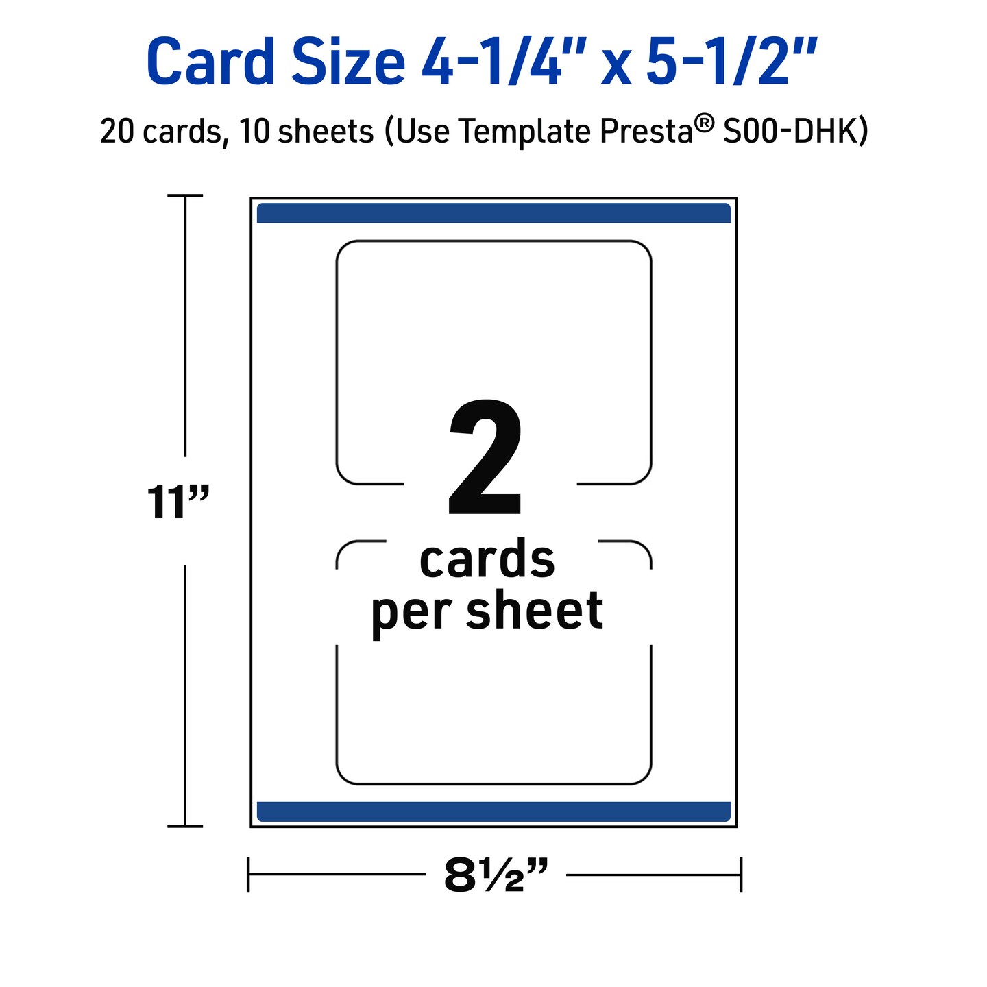 Avery Printable Rectangle Postcards with Rounded Corners, Gold Multi-Lined Border, 4.25&#x22; x 5.5&#x22;, Matte White Rectangle Postcards with Rounded Corners, Laser/Inkjet, 20ct, Great for Postcards