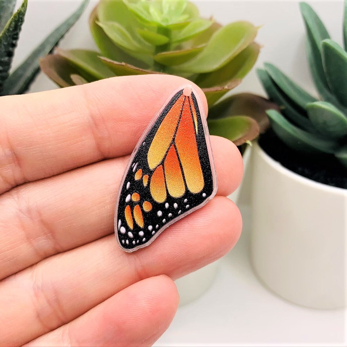 1, 4 or 20 Pieces: Acrylic Monarch Butterfly Wing Charms