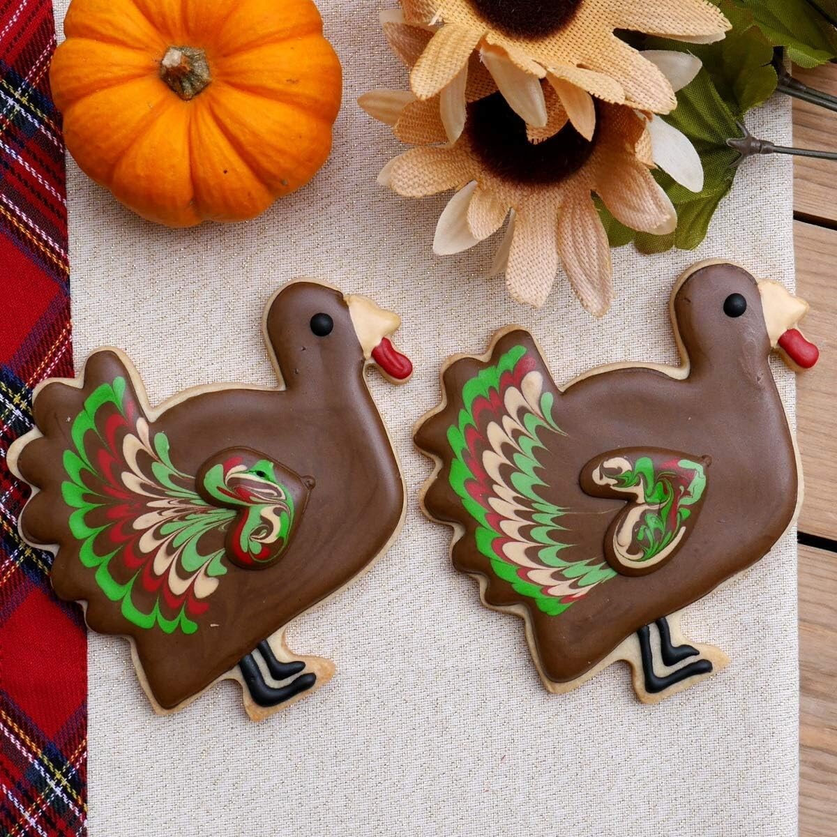 Thanksgiving Turkey Cookie Cutter Set 2-Piece Premium Stainless Steel