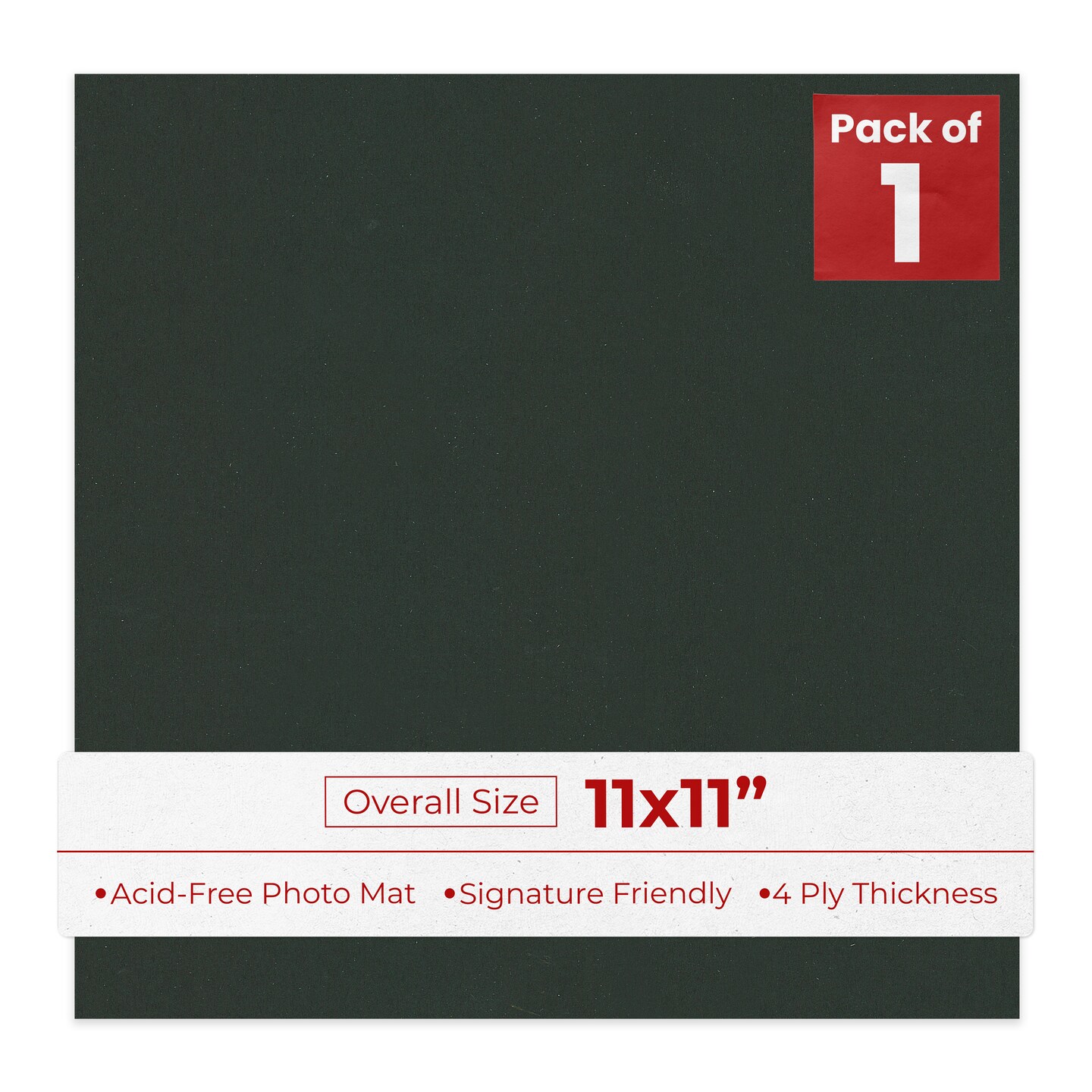 Textured Black 11x11 Uncut Mat Board - Blank Sheets, No Opening