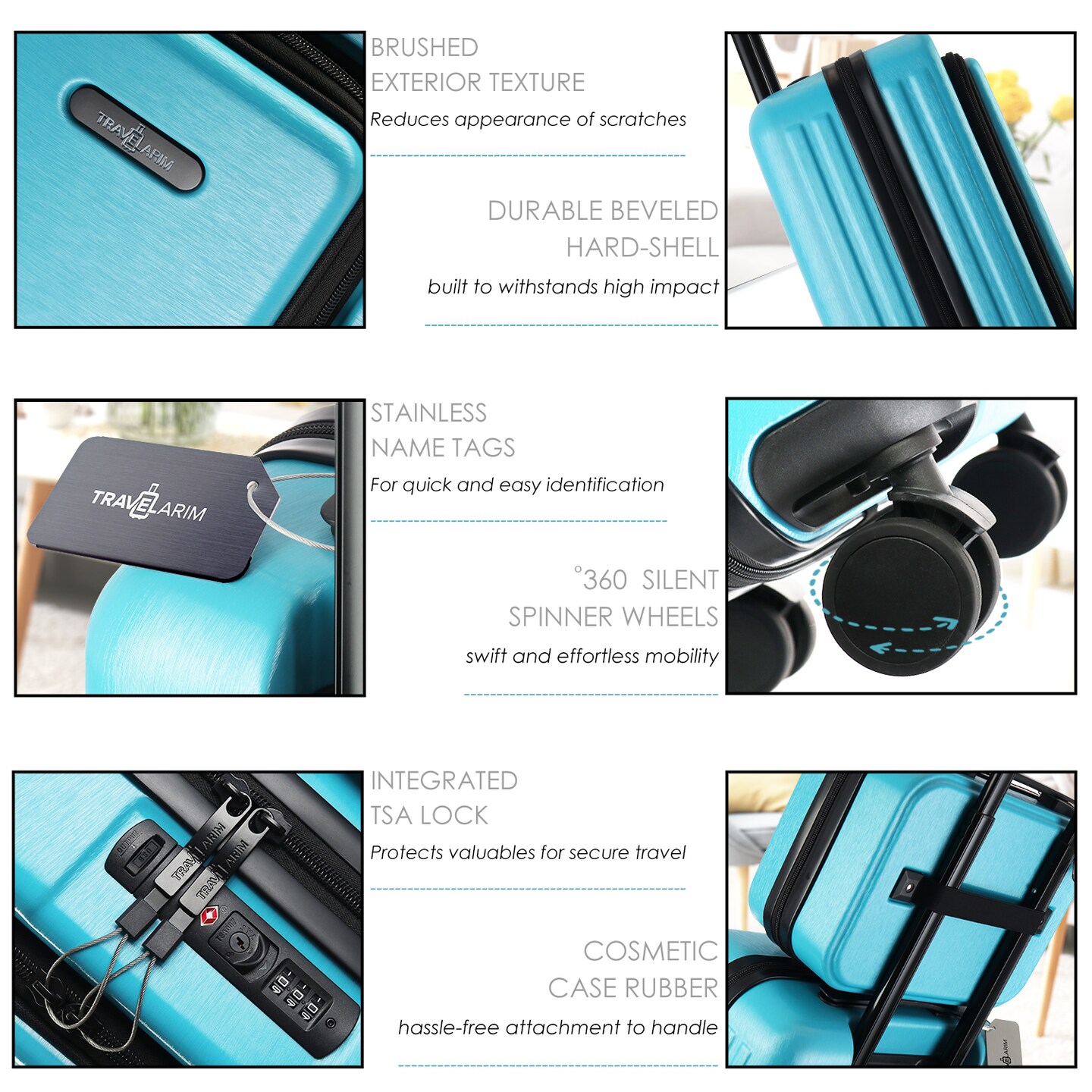 TravelArim 20 Inch Carry On Luggage with Luggage Scale
