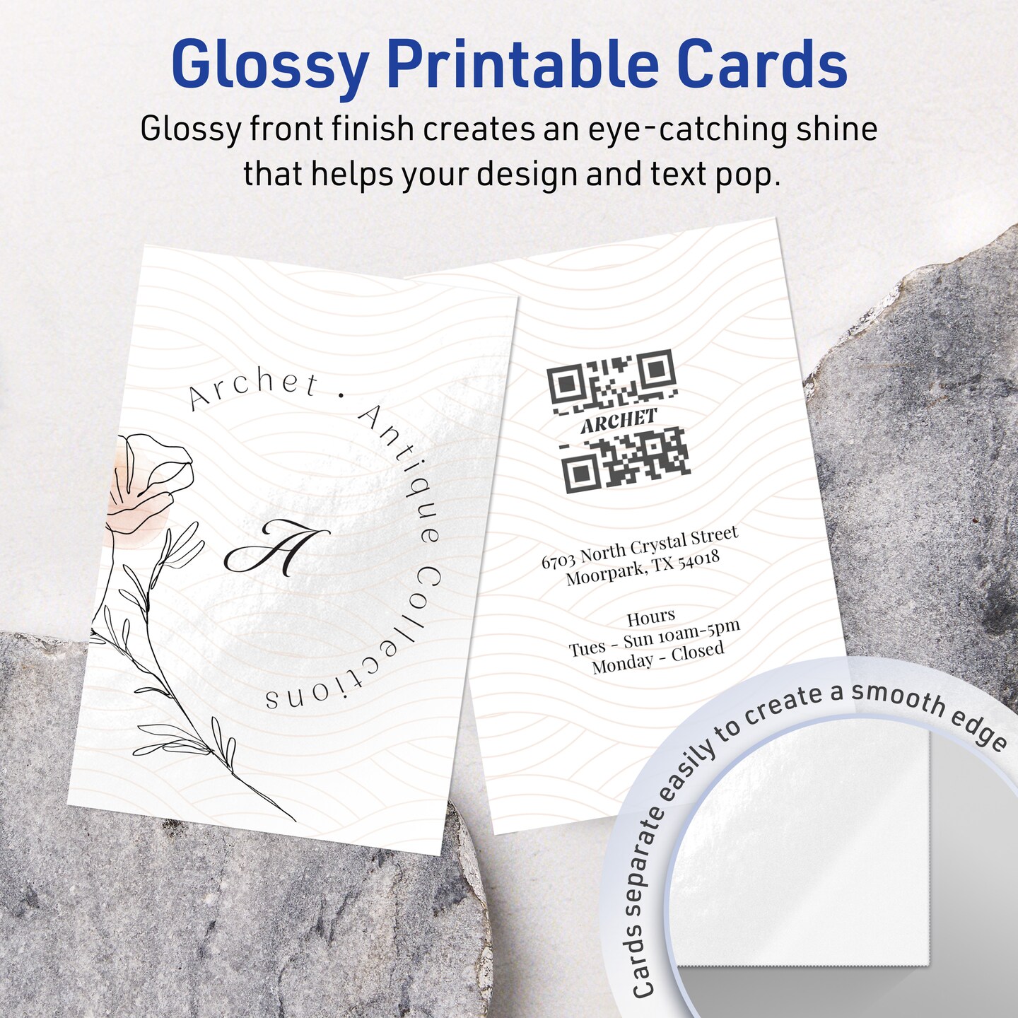 Avery Glossy White Postcards, 4&#x22; x 6&#x22; Rectangle