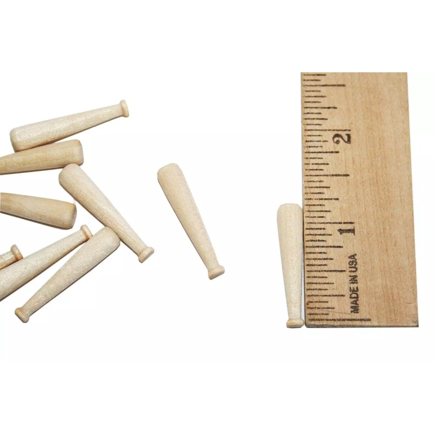 Kitcheniva 1-15/16" Miniature Baseball Bat Unfinished Wood Bat Small Craft DIY 25 Pcs