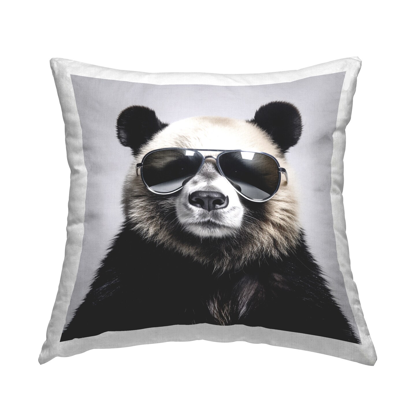 Trendy Panda with Sunglasses Design by RB Throw Pillow 