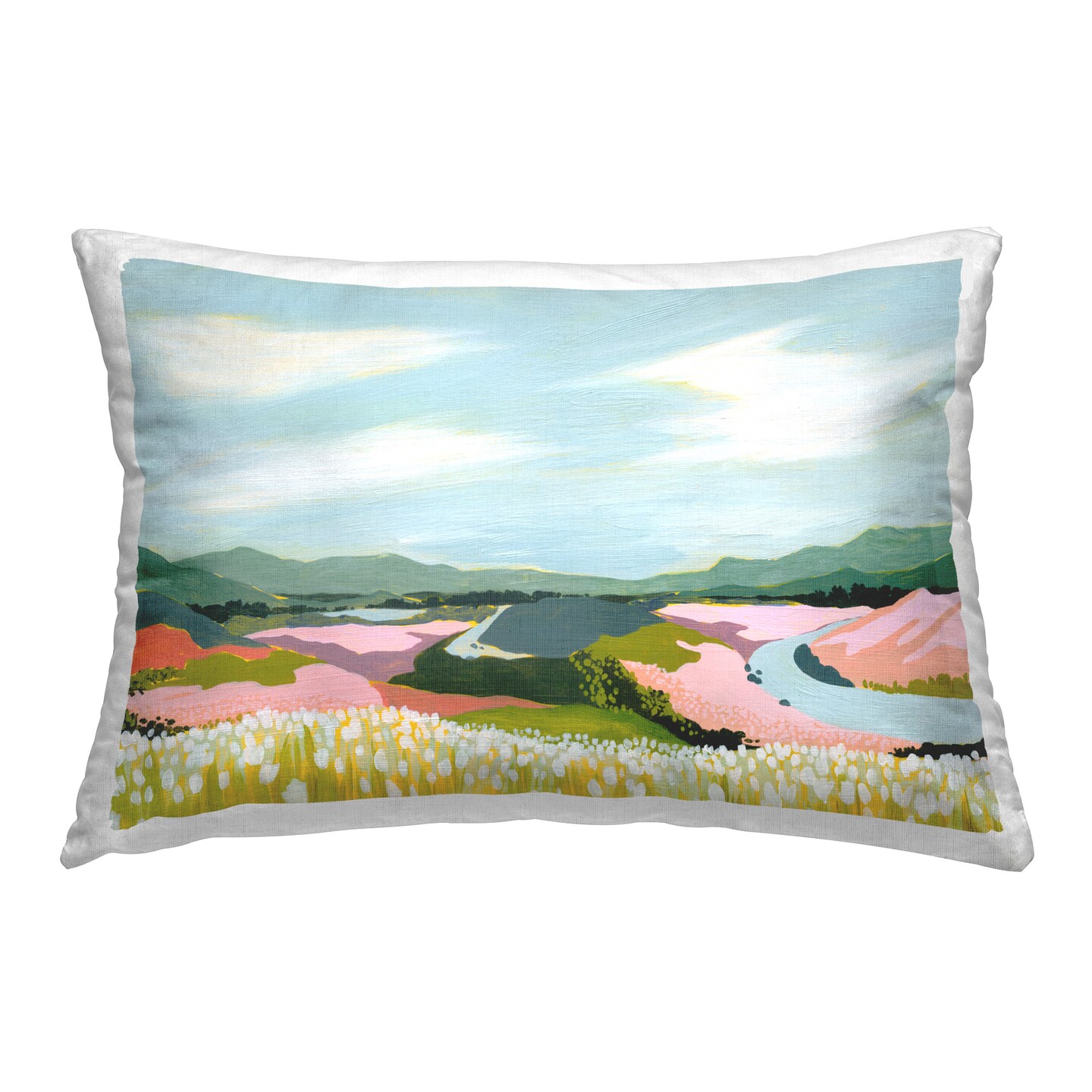 Modern Country Hills Design by Grace Popp Throw Pillow 