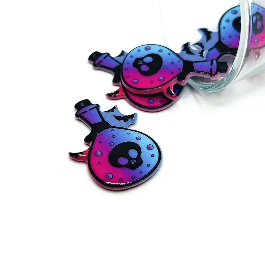 1, 4 or 20 Pieces: Punk Valentine&#x27;s Day Bottle Charms - Double Sided