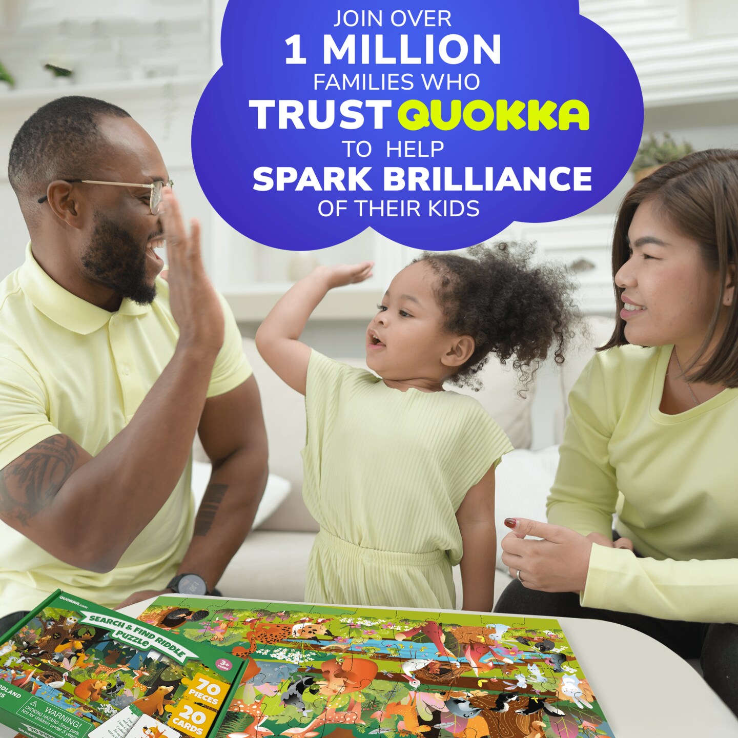 70 Pcs Search and Find Riddle Puzzles with Cards for Kids | Forest