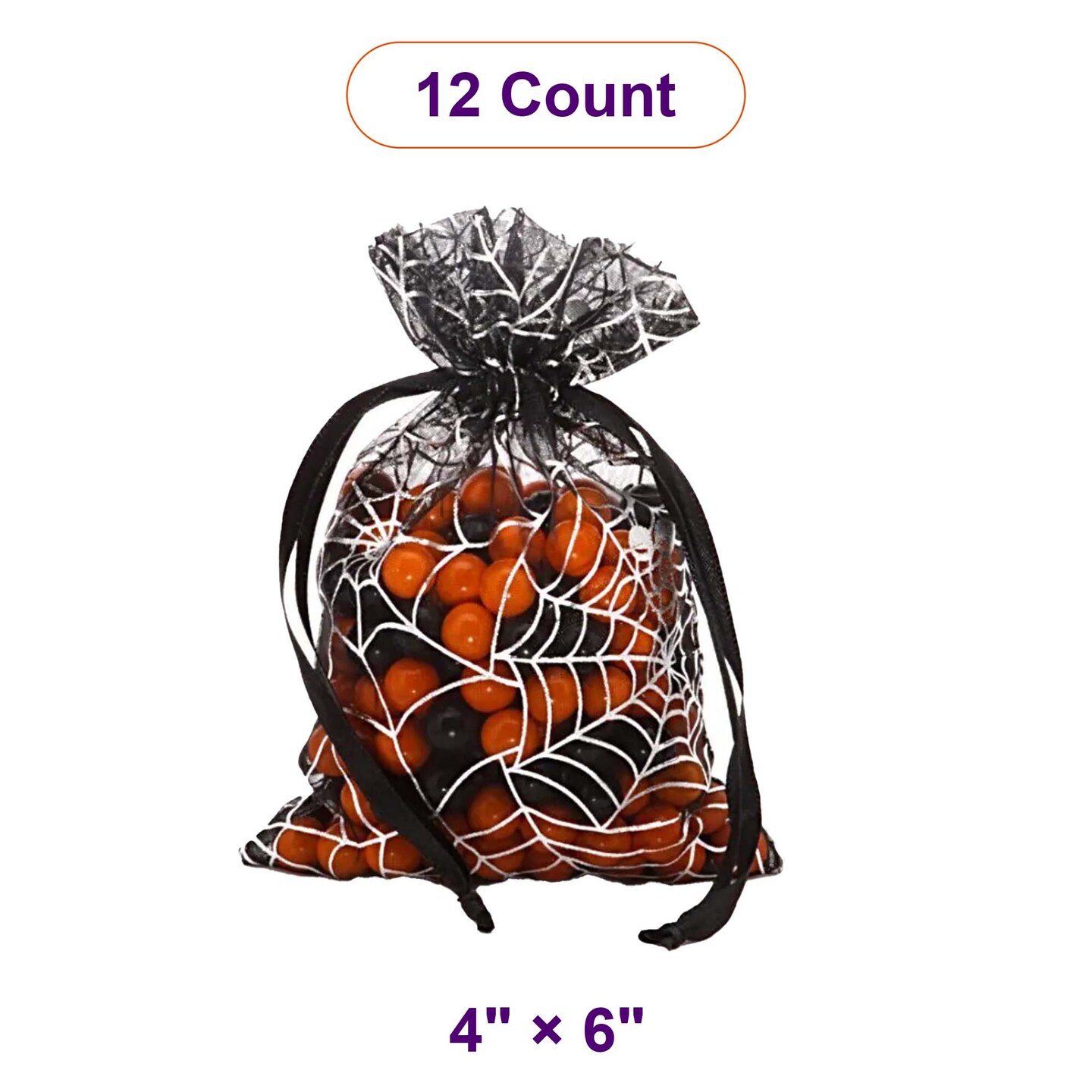 Spider Web Fabric Bags Elegant 4&#x201D; x 6&#x201D; Party Favor Pouches