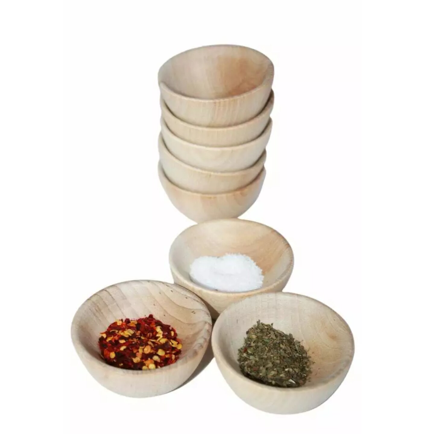 Kitcheniva 10 Pcs Unfinshed Wooden Bowls Kitchen Kids Wooden Toys Craft