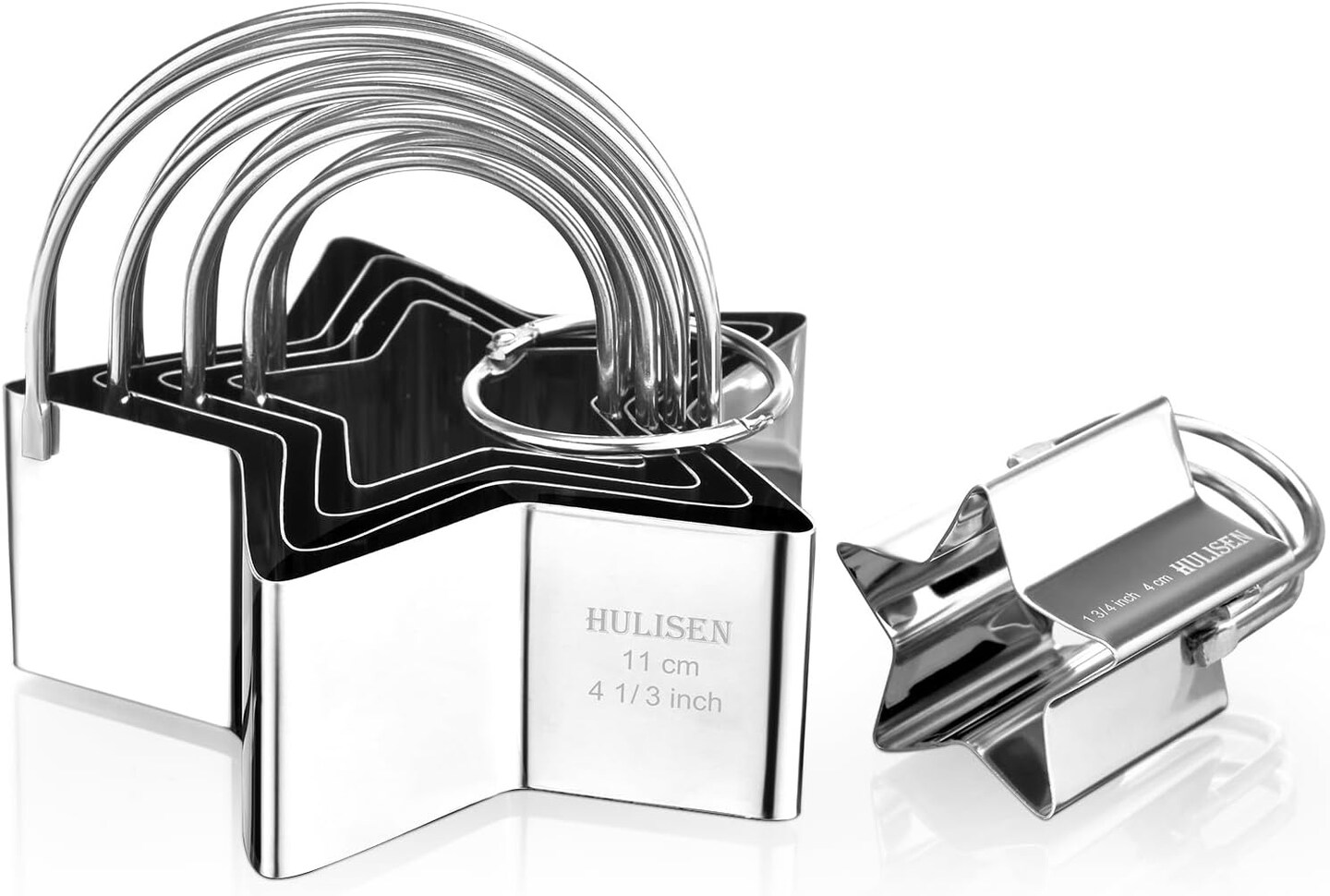 Square Biscuit Cutter Set – 4 Pcs Stainless Steel Cookies Cutter with Handle