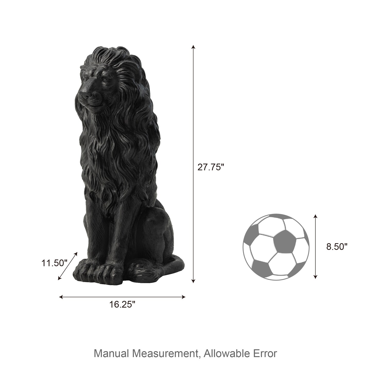 Set of 2 27.75"H Oversized MGO Guardian Sitting Lion Garden Statue