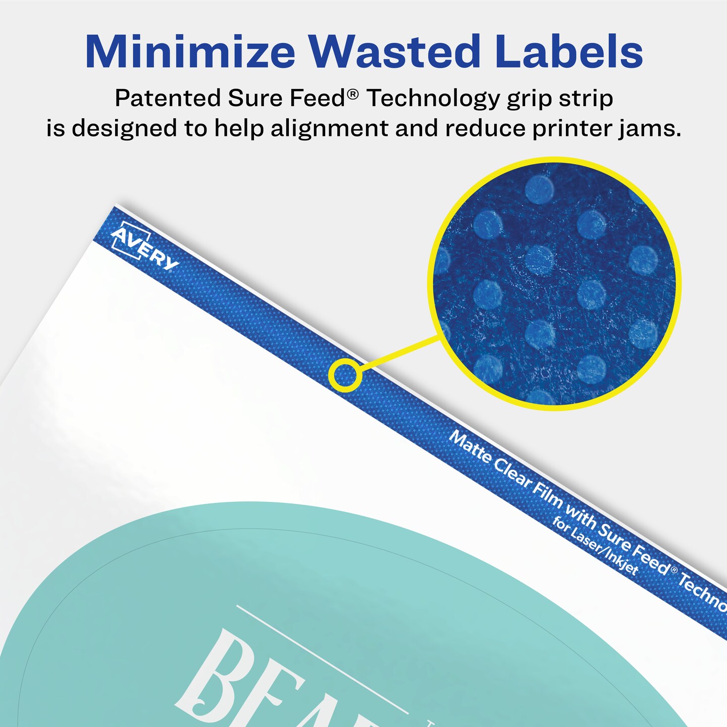 Avery Matte Clear Labels,  4&#x22; x 6&#x22; Oval