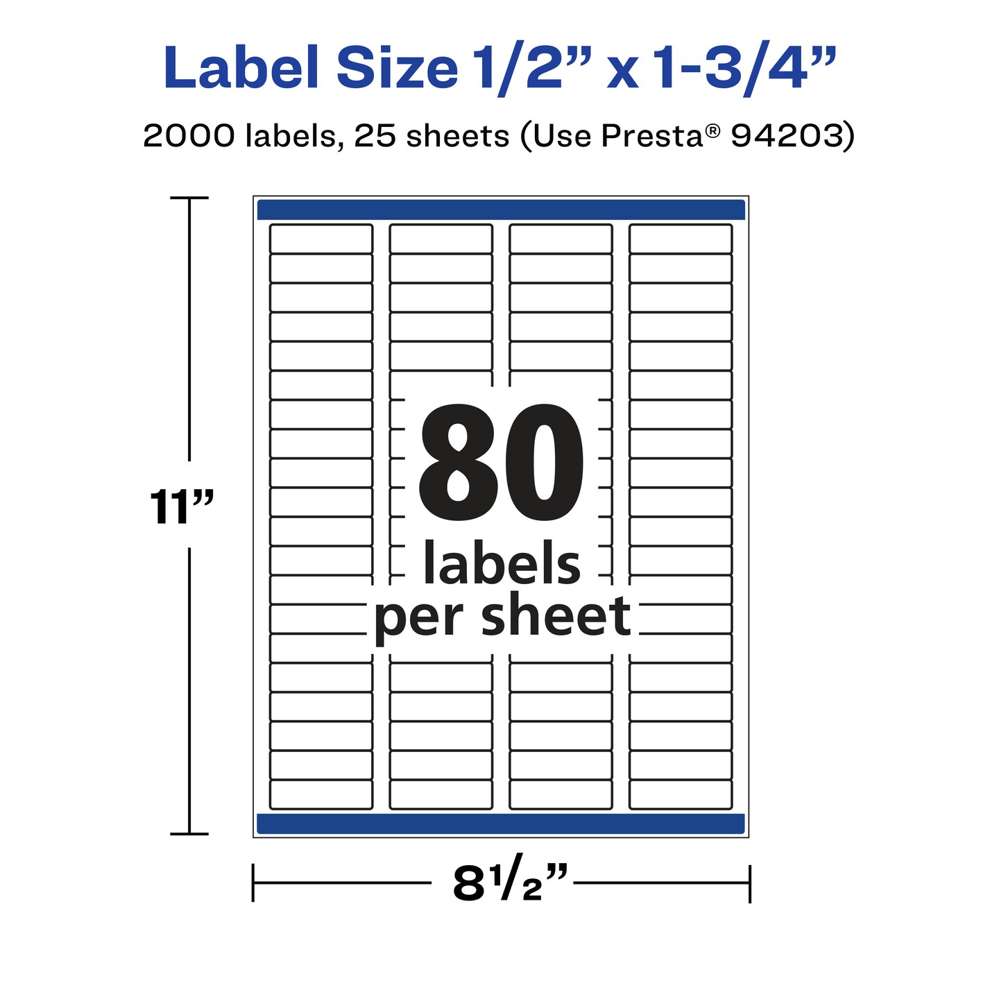 Avery Waterproof Rectangle Labels with Sure Feed, .5&#x22; x 1.75&#x22;