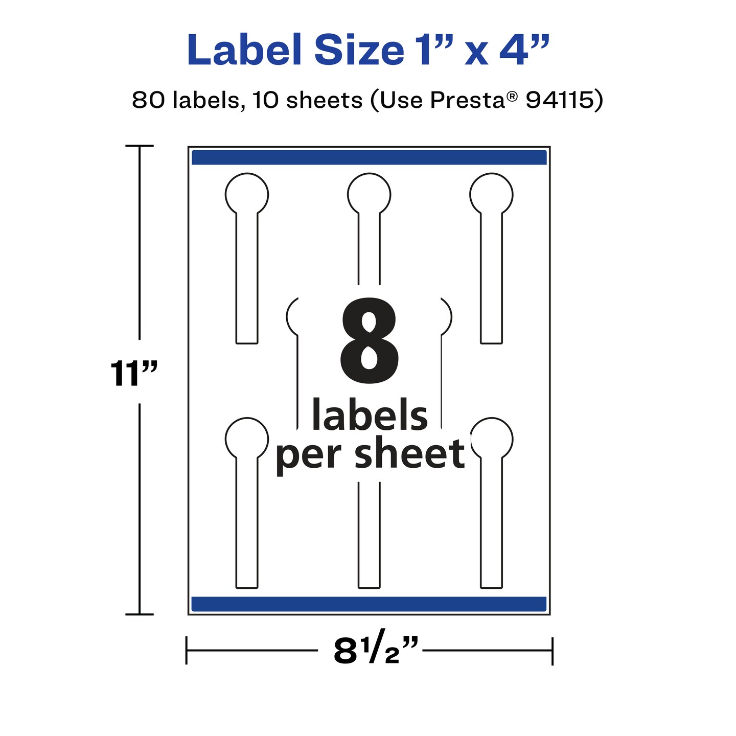 Avery Glossy Clear Lollipop Labels with Sure Feed, 1&#x22; x 4&#x22;